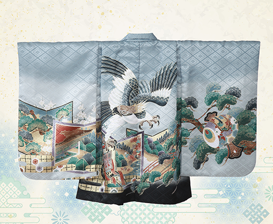 水色グレーの羽織